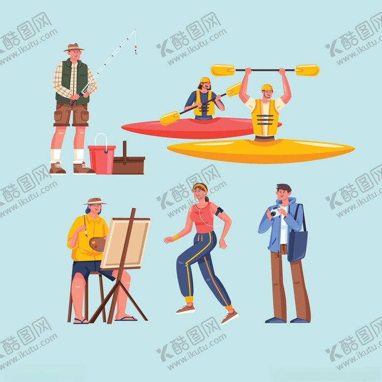 编号：30086502270905458240【酷图网】源文件下载-休闲娱乐矢量人物插画