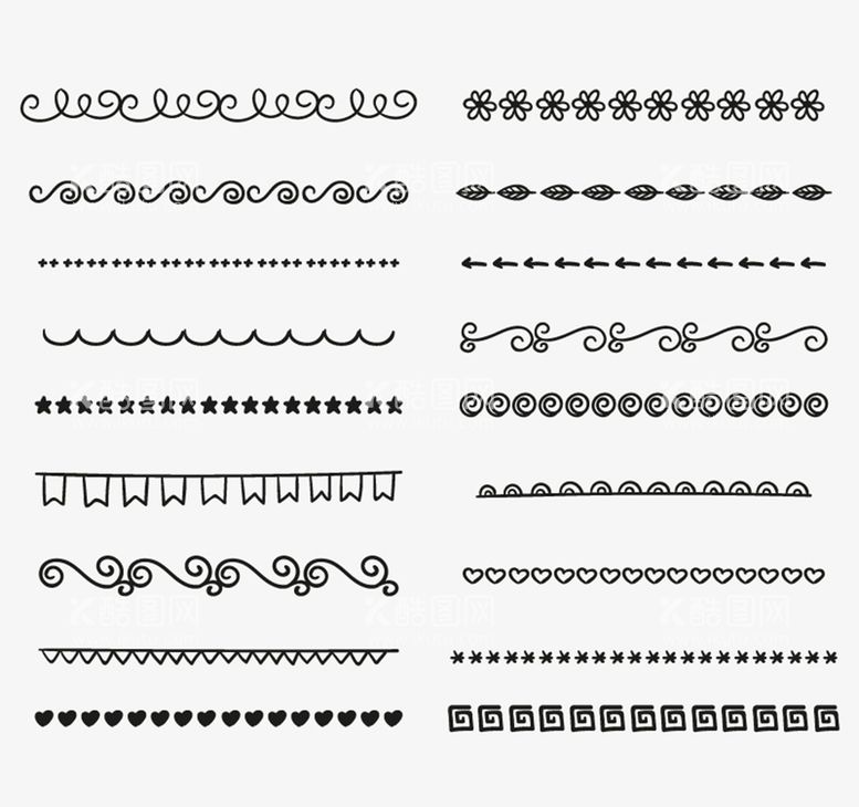 编号：21857309260531456138【酷图网】源文件下载-黑色花边矢量