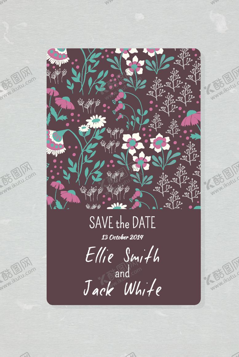 编号：84532509200007317358【酷图网】源文件下载-花草无缝背景海报