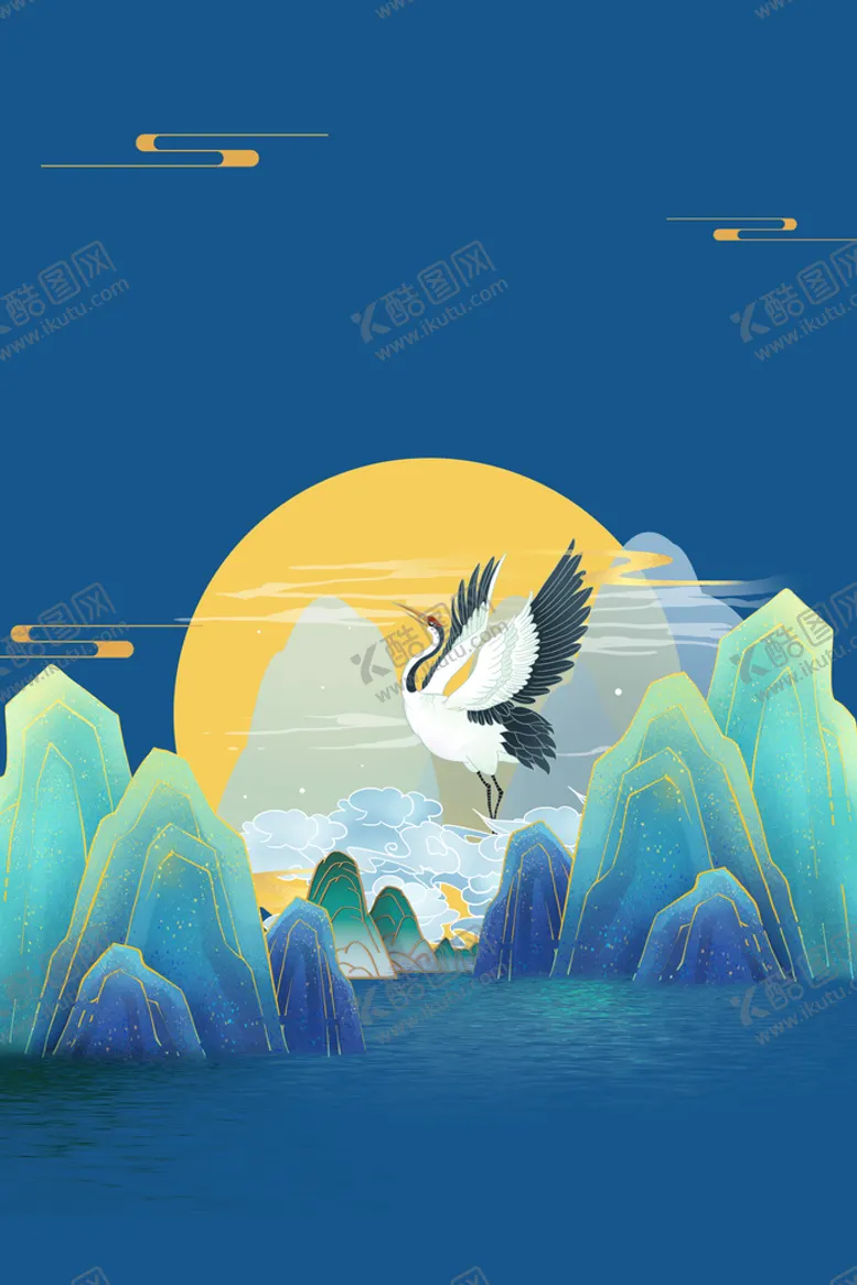 编号：08942309171122473968【酷图网】源文件下载-白露水墨山水中国风背景
