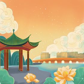 编号：28960109261434564879【酷图网】源文件下载-八角亭 国潮 国风 原创插画 