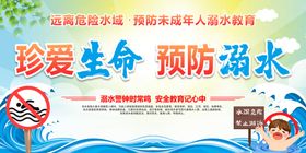 珍爱生命预防溺水宣传图