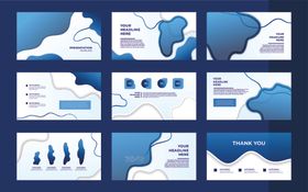 蓝色几何商务画册