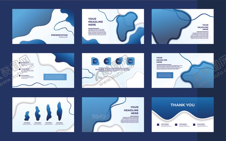 编号：16448401050033137063【酷图网】源文件下载-蓝色商务画册