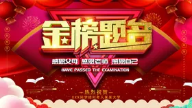 金榜题名高考海报前程似锦