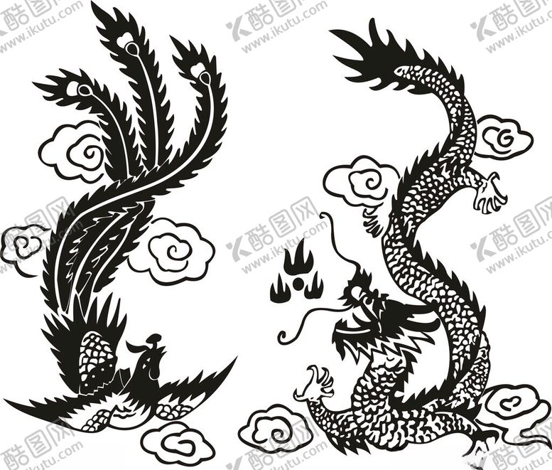 编号：79727101240522587275【酷图网】源文件下载-龙凤矢量图