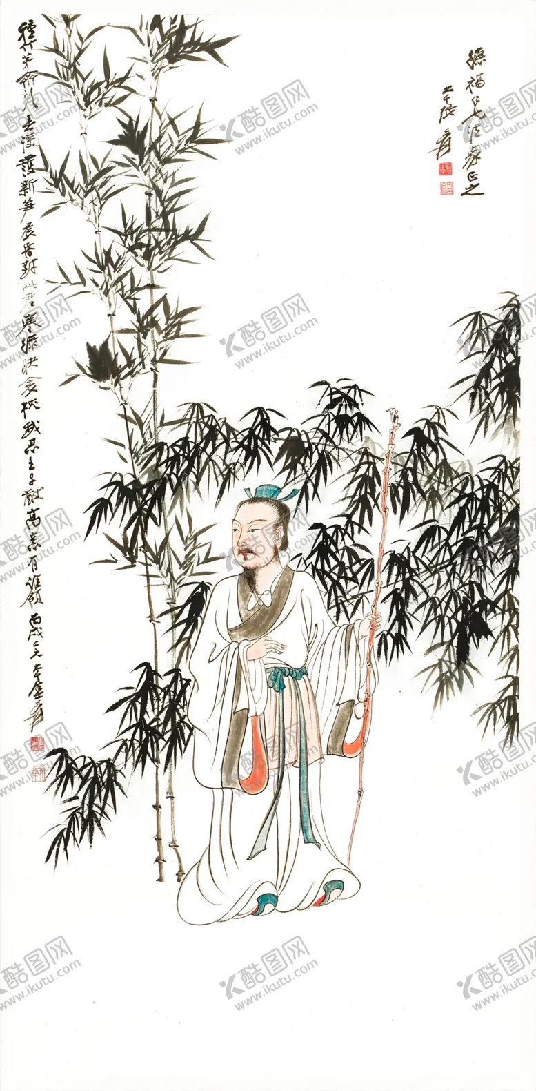 编号：71867002071803596876【酷图网】源文件下载-张大千竹下人物