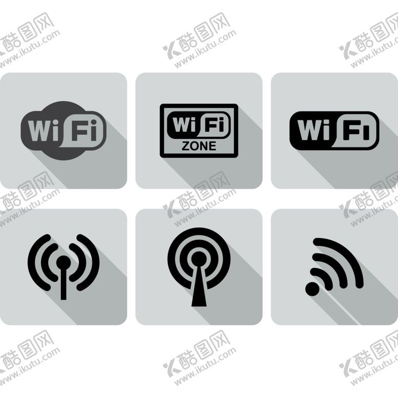编号：12047709300315457101【酷图网】源文件下载-WiFi标志免费WiFi图标