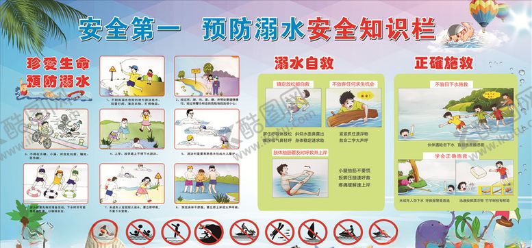 编号：45866810170956279235【酷图网】源文件下载-学生防溺水展板