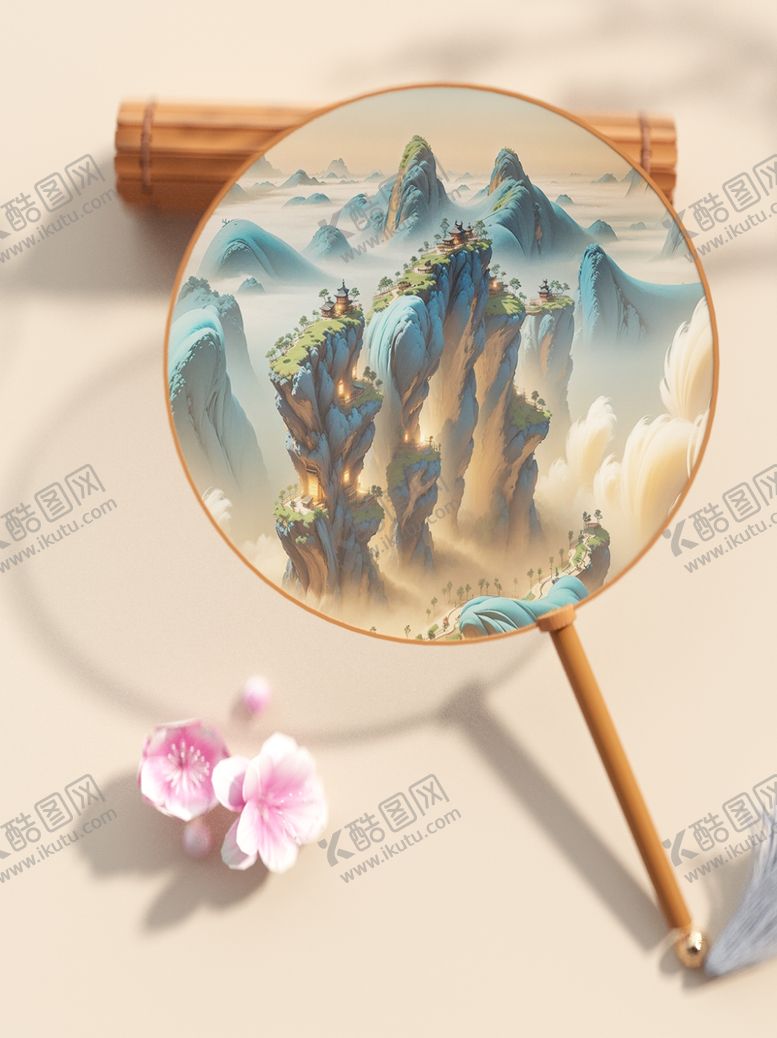 编号：86431201251925229739【酷图网】源文件下载-中式团扇样机