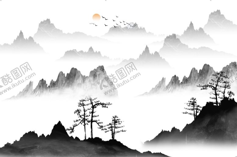 编号：14844007050110434230【酷图网】源文件下载-水墨山