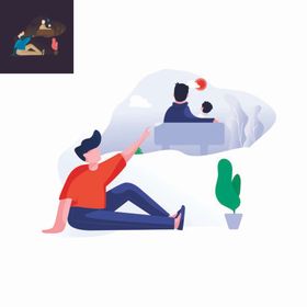 卡通人物情侣IT金融
