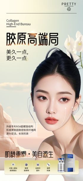 医美海报美容胶原抗衰高端朋友圈