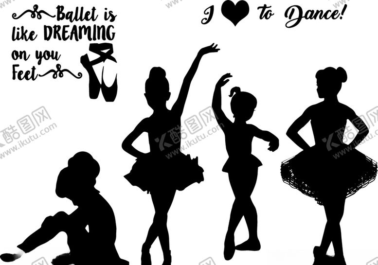 编号：49497809282329164938【酷图网】源文件下载-芭蕾舞小女孩剪影