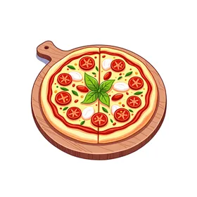 薄饼上放满了西红柿和奶酪