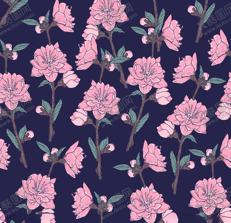 编号：23613309252303199442【酷图网】源文件下载-花卉印花