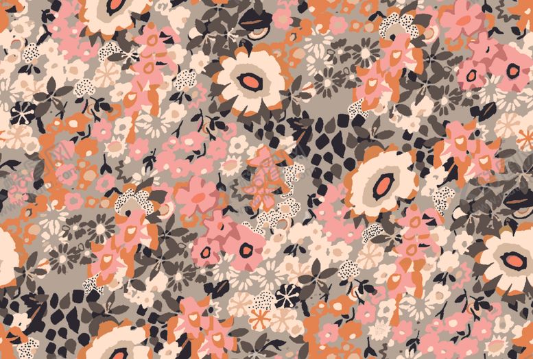 编号：24237204151402099267【酷图网】源文件下载-花卉图案布料纹理设计