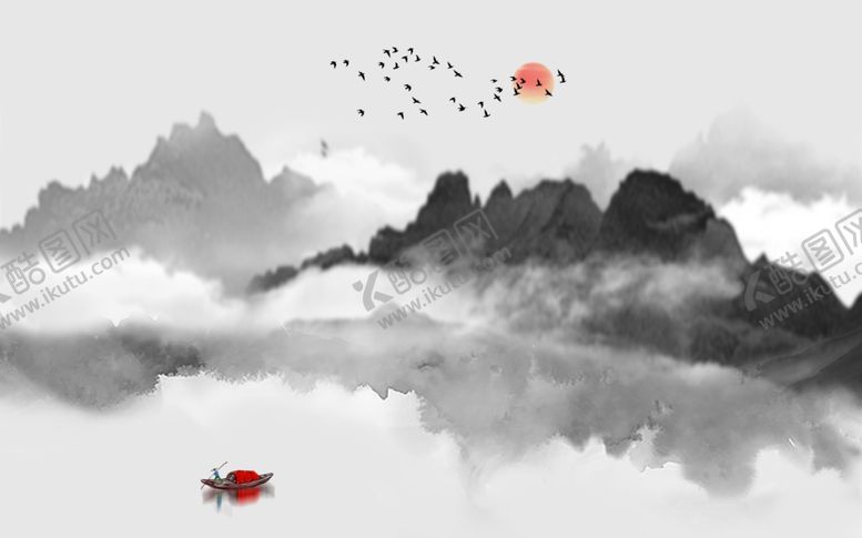 编号：91637501300614282201【酷图网】源文件下载-中式水墨意境山水画