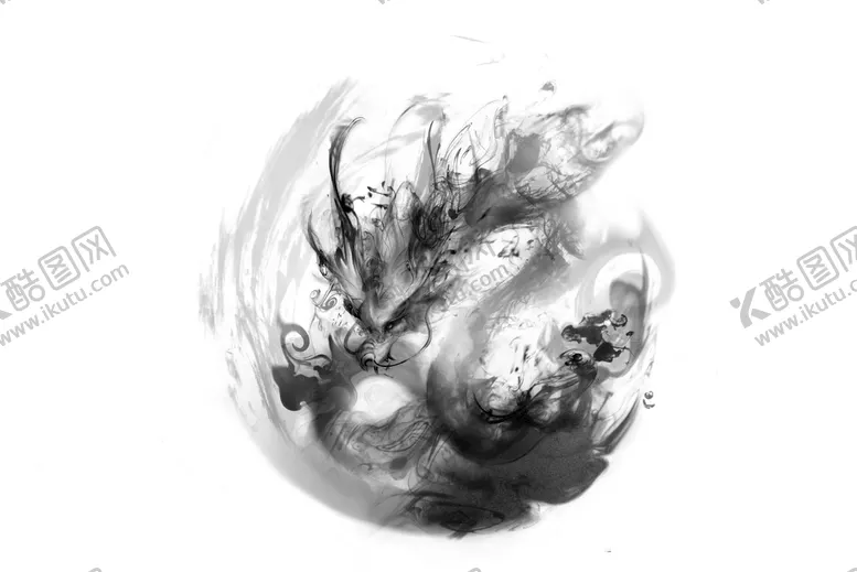 编号：90251309142022456152【酷图网】源文件下载-水墨龙PS笔刷素材书法龙