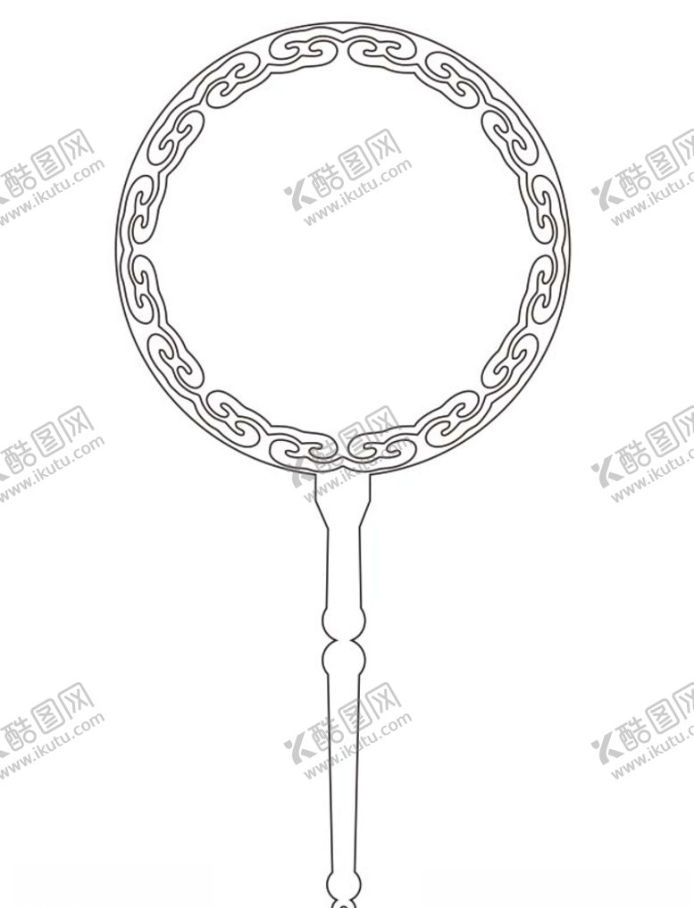 编号：29453509291557016353【酷图网】源文件下载-雕刻中国风镜子线稿
