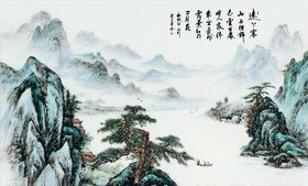 水墨山水中式画