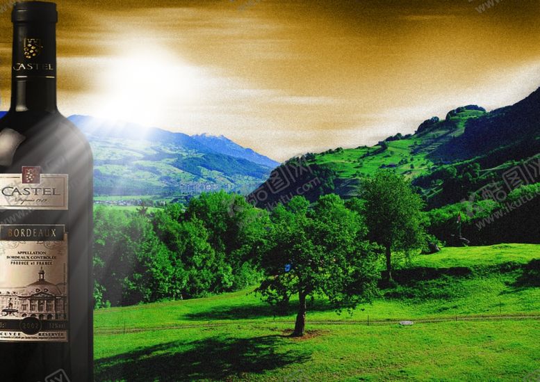 编号：29867609250335444985【酷图网】源文件下载-葡萄酒自然风景创意宣传海报