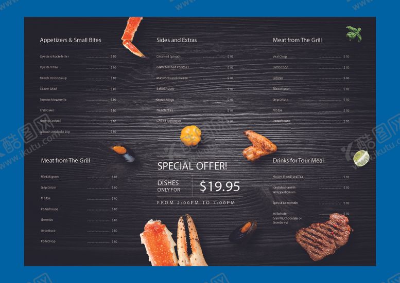 编号：78401110090830436396【酷图网】源文件下载-餐牌价目表传单图片