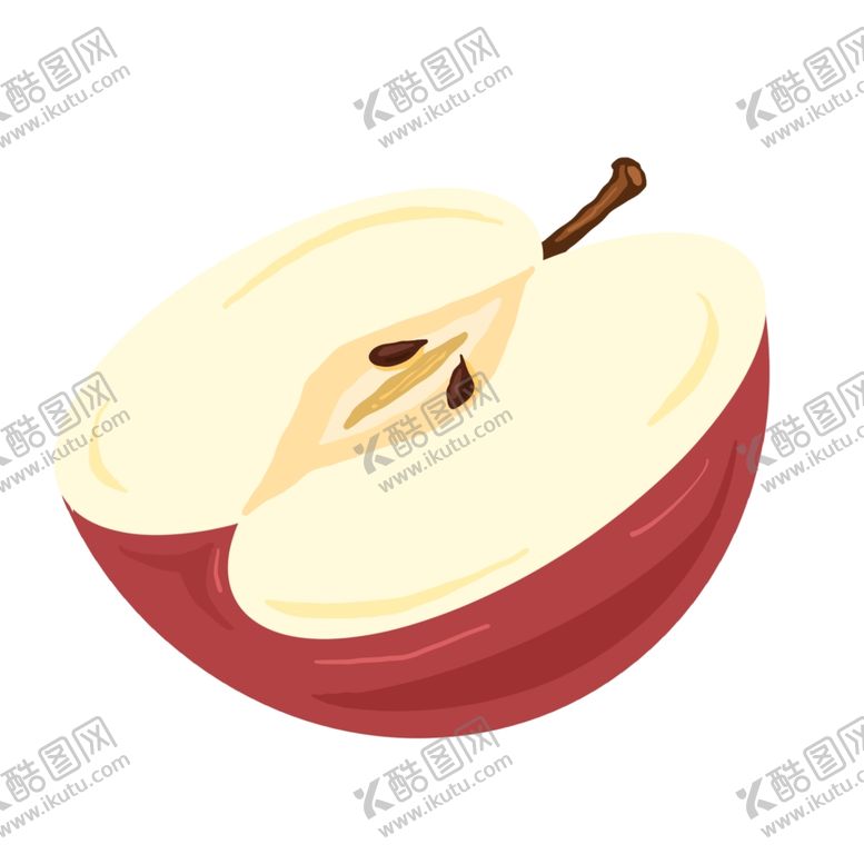 编号：36738605122005112830【酷图网】源文件下载-手绘卡通半个苹果