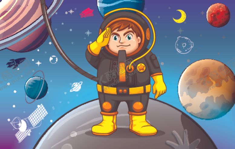 编号：23867310120613289567【酷图网】源文件下载-卡通宇航员