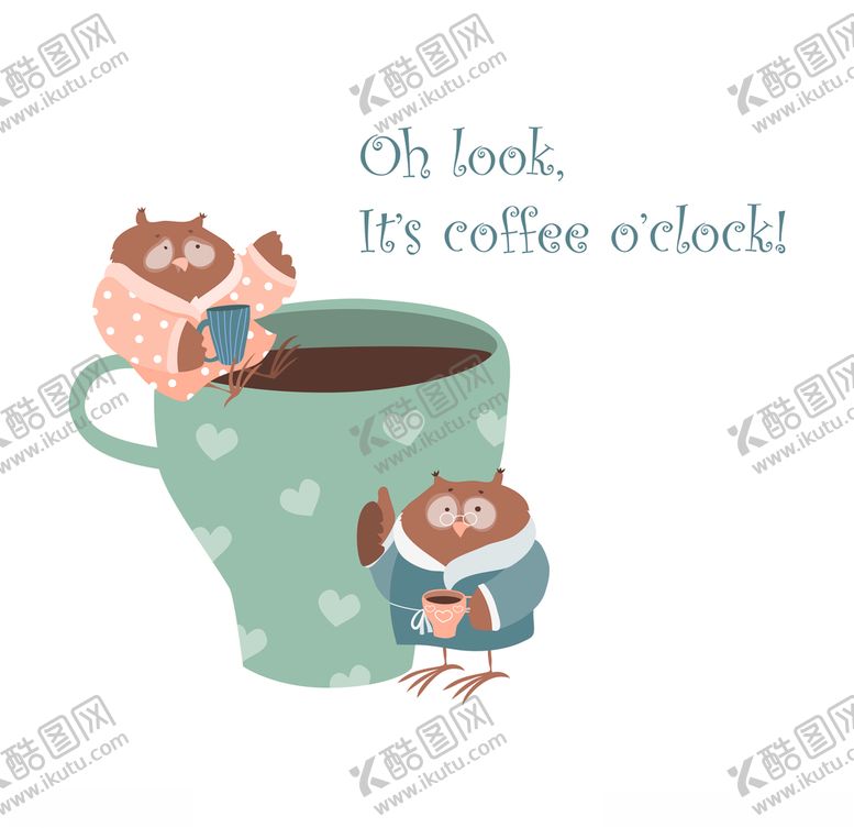 编号：38085109120525381303【酷图网】源文件下载-北欧森系咖啡杯动物插画