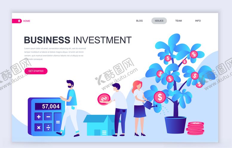 编号：86776709160535389456【酷图网】源文件下载-成本利润营收商务插画矢量网页