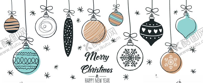 编号：44394009290538273174【酷图网】源文件下载-矢量圣诞雪花手绘线描元素