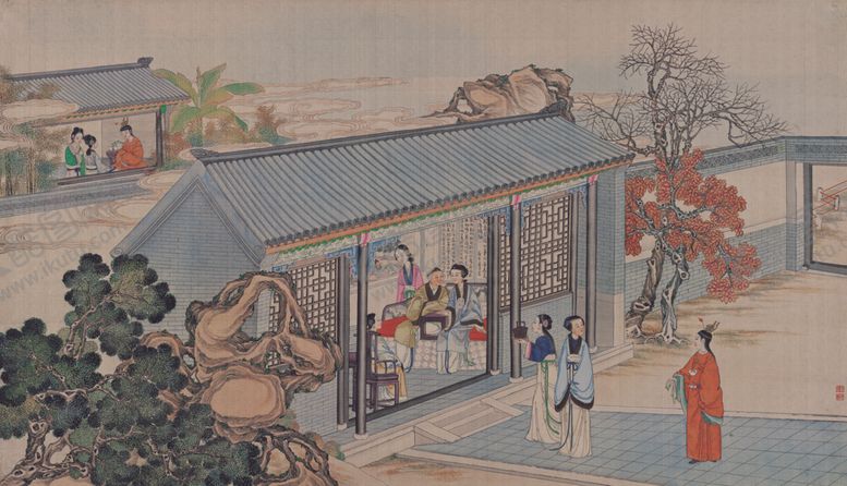 编号：96011005152005189181【酷图网】源文件下载-红楼梦场景精美工笔画