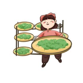 晒茶叶