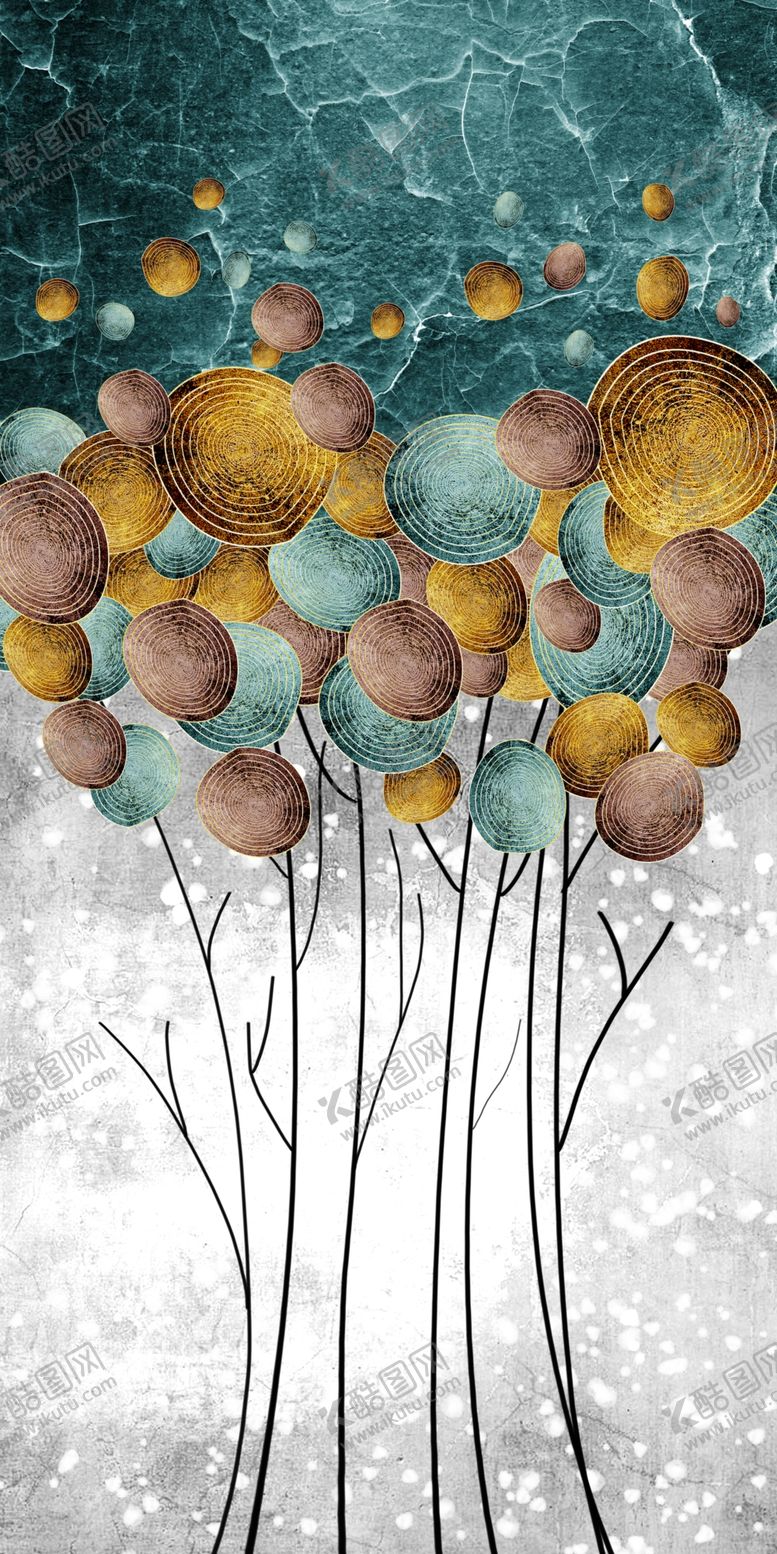 编号：60632109250729423868【酷图网】源文件下载-轻奢植物玄关画