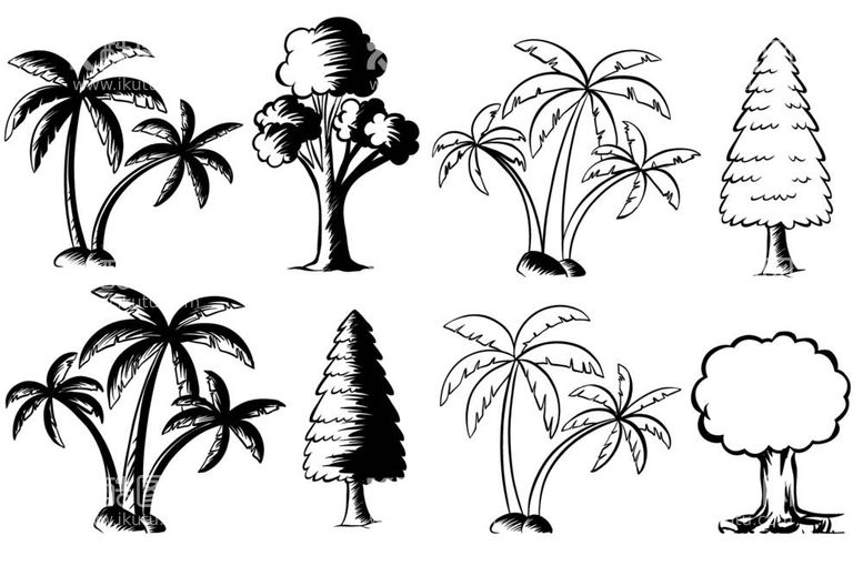 编号：77436412022044044627【酷图网】源文件下载-手绘热带树