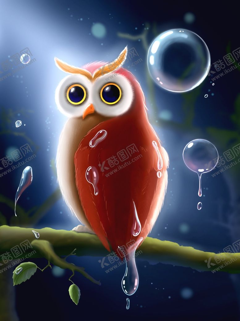编号：38065707120919258488【酷图网】源文件下载-梦觉插画猫头鹰