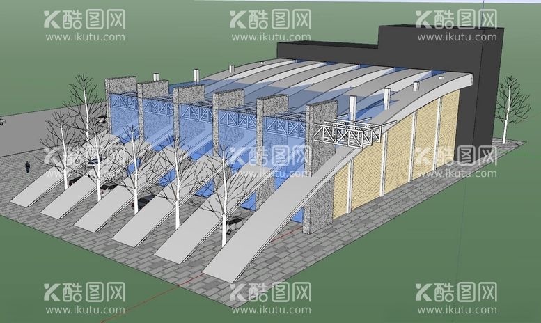 编号：84241512220557251771【酷图网】源文件下载-su模型会展商业建筑模型