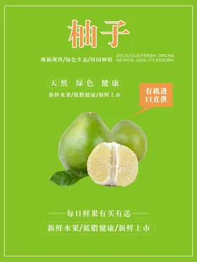 柚子海报水果蔬菜高清图片西