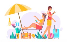 娱乐休闲手绘户外活动插图活动