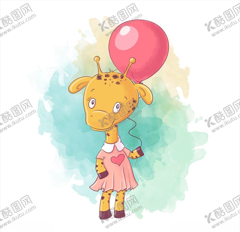 编号：63207109180635415857【酷图网】源文件下载-卡通长颈鹿