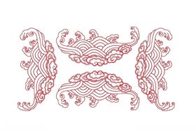 古典矢量水纹