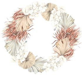 北欧小清新水彩植物图案