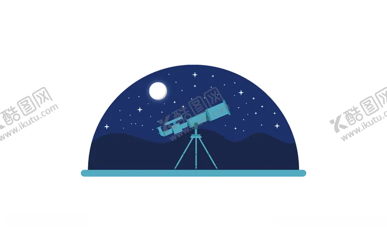 编号：87849204262022388219【酷图网】源文件下载-AI星空望远镜插画