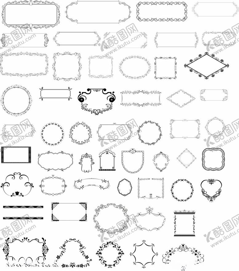 编号：25820911210343126051【酷图网】源文件下载-多样几何边框图案集合