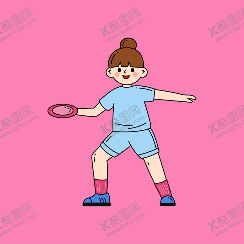 编号：56241709160654208714【酷图网】源文件下载-扔飞盘的小女孩