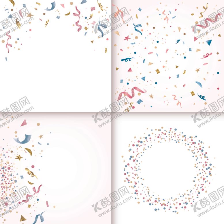 编号：37409310301758494130【酷图网】源文件下载-五彩纸屑节日飘带彩带