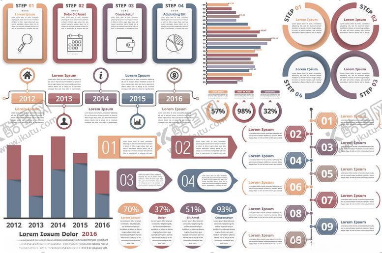 编号：82521111020430592813【酷图网】源文件下载-多样数据图表模板集合