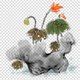 荷花莲花夏至大暑水墨中国元素
