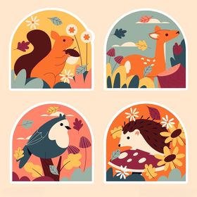 可爱动物插画集合